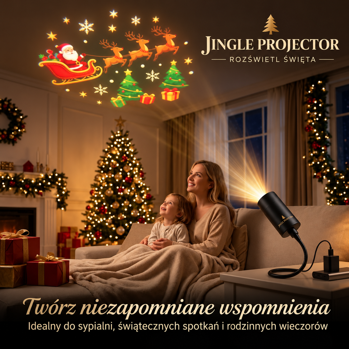 JingleProjector™ – Świąteczny Projektor LED