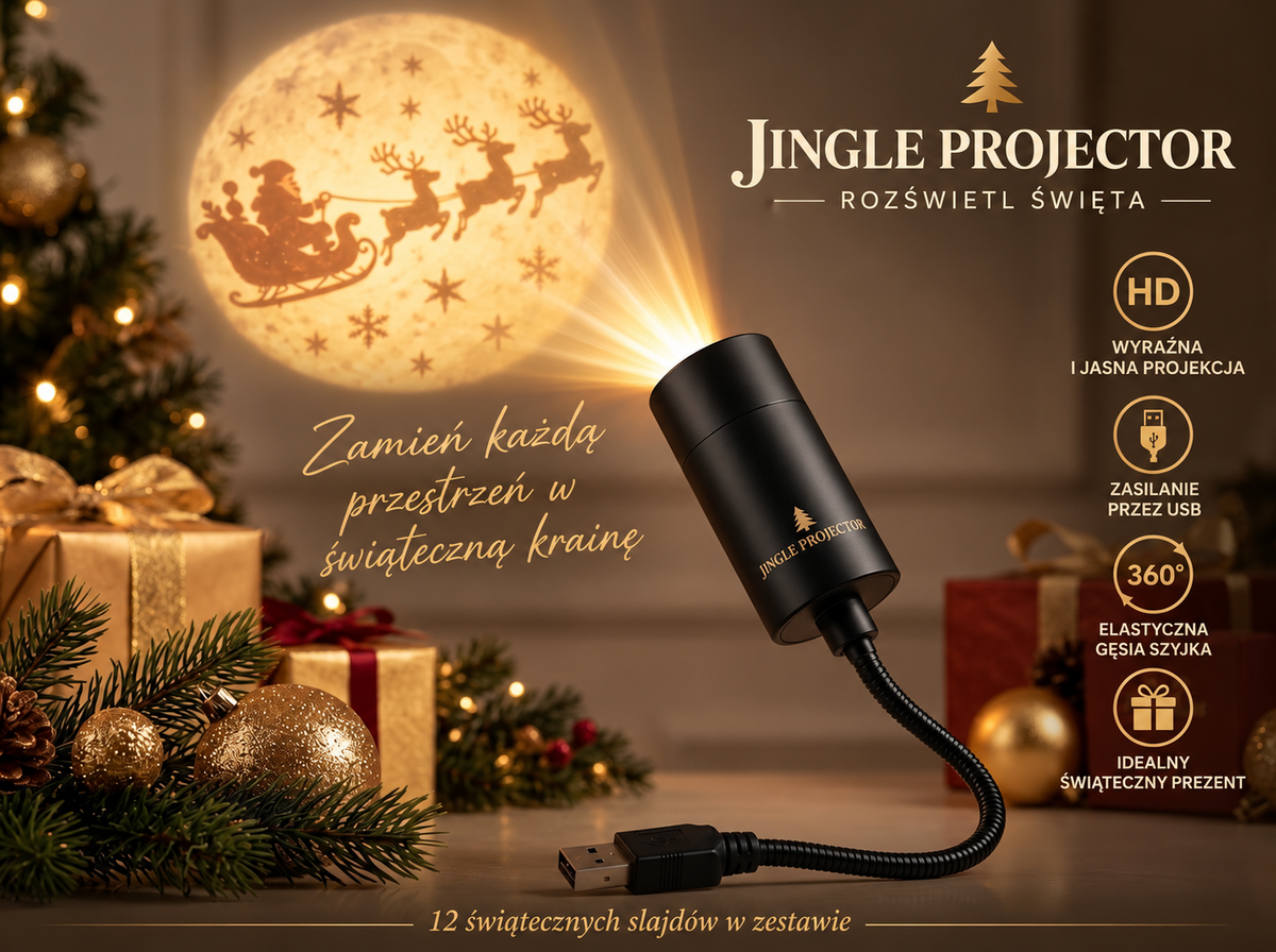 JingleProjector™ – Świąteczny Projektor LED